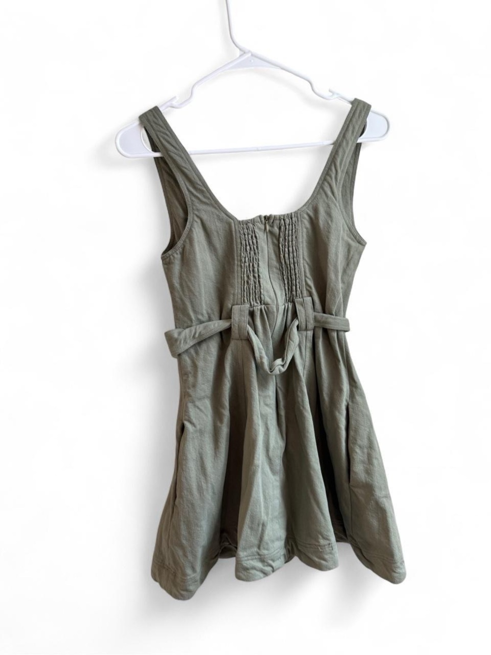 En Crème Green Utility Button-Down Mini Dress - Picture 3 of 8